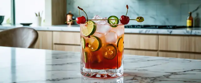 Cherry Bomb Caipirinha with Jalapeño Kick
