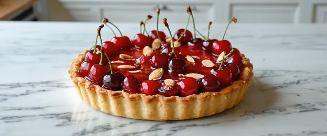 Cherry Vanilla Custard Tart