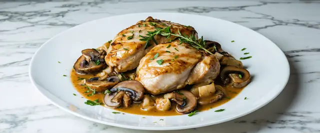 Chicken and Mushroom Medley with Thyme and White Wine