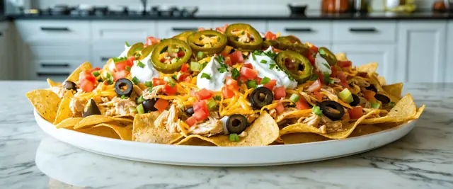 Chicken Nachos with Cheese