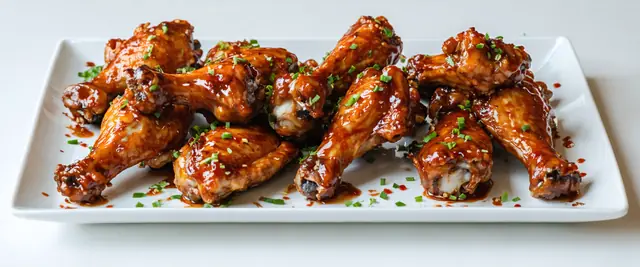 Chicken Wings with Spicy Honey Glaze and Ranch