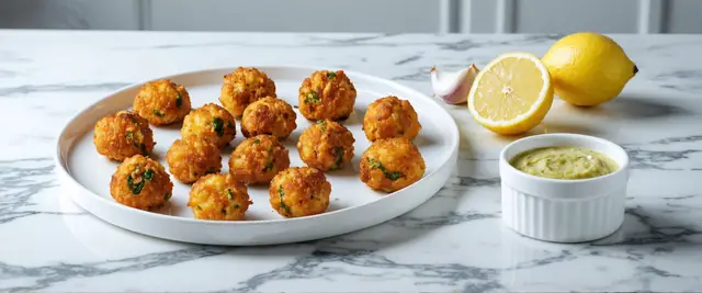 Chickpea and Spinach Poppers with Lemon Tahini Sauce