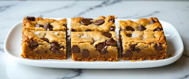 Chickpea Protein Blondies with Chocolate Chips and Sea Salt