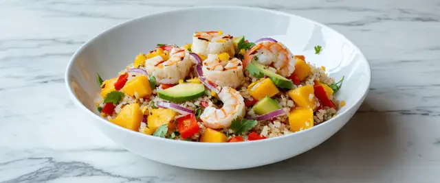 Chili-Lime Shrimp Salad with Quinoa and Mango