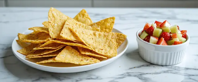 Chocolate "Chips" with Fruit Salsa