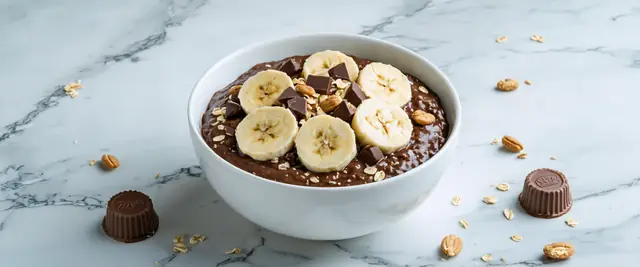 Chocolate Peanut Butter Cup Oatmeal Bowls