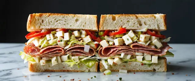 Chopped Italian Sandwich with Hot Peppers