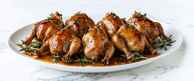 Cider Vinegar and Honey Glazed Quail