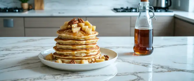 Cinnamon Apple Pancakes with Pecan Streusel