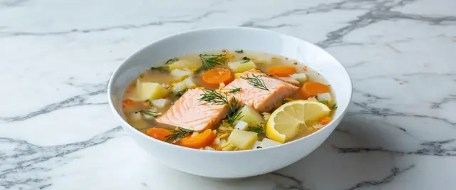 Citrusy One-Pot Lemon Garlic Herb Salmon And Soup