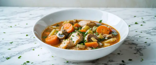 Classic Chicken Stew with Tarragon and Dijon Mustard