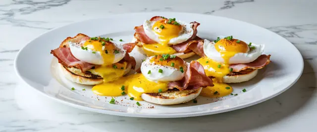 Classic Eggs Benedict with Hollandaise Drizzle