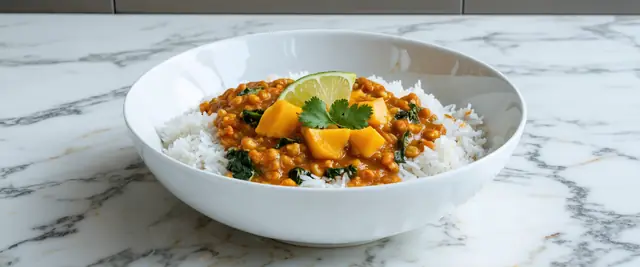Coconut Curry Lentil Bowl with Mango Chutney