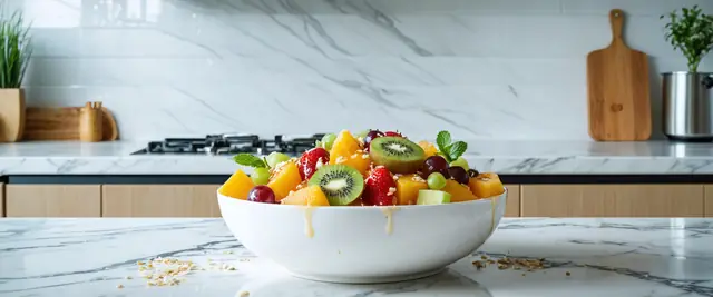 Coconut Lime Fruit Salad with Kiwi Slices