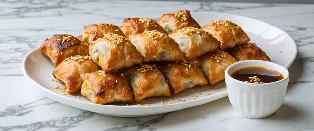 Collard Green Egg Rolls with Ginger and Sesame