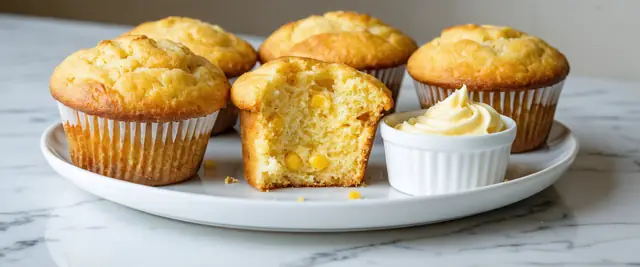 Cornbread Breakfast Muffins with Honey Butter