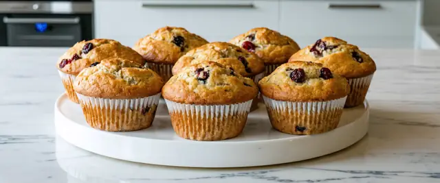 Cranberry Walnut Flaxseed Muffins
