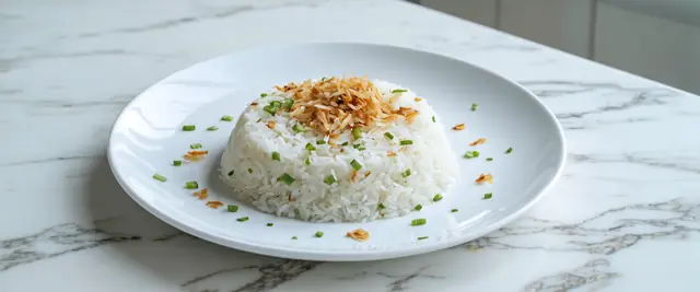 Creamy Avocado Lime Cilantro Rice with Toasted Coconut