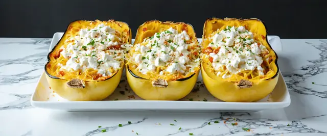 Creamy Cottage Cheese-Stuffed Spaghetti Squash
