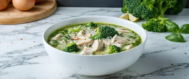 Creamy One-Pot Pesto Chicken and Broccoli Soup