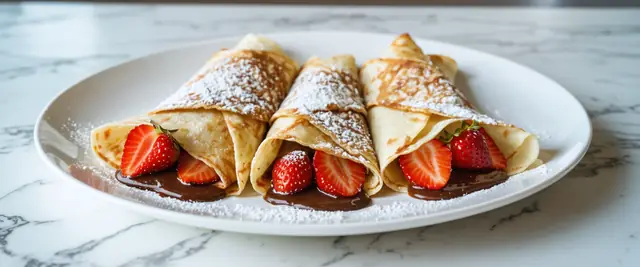 Crêpes with Nutella and Strawberries