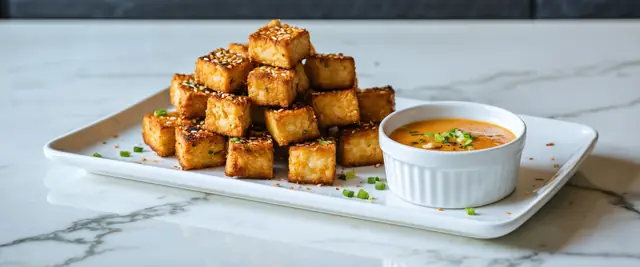 Crispy Tofu Bites with Sriracha Dip