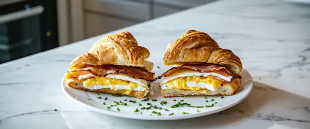 Croissant Breakfast Sandwiches with Smoked Gouda