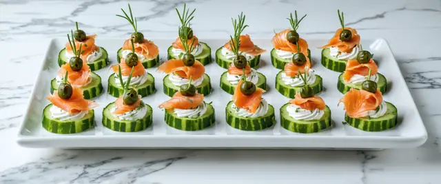 Cucumber Bites with Herbed Cream Cheese and Smoked Salmon