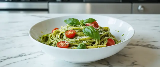 Pesto Pasta with Cherry Tomatoes