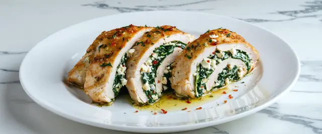 Easy Spinach and Feta Stuffed Chicken Breast