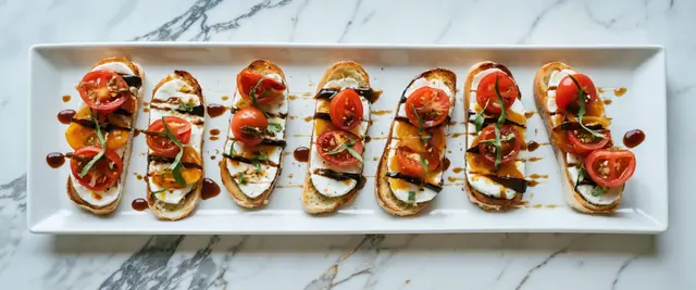 Eggplant Bruschetta with Balsamic Glaze