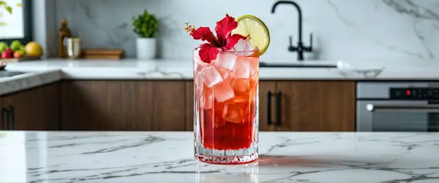 Elderflower Hibiscus Spritz with Elderflower Syrup
