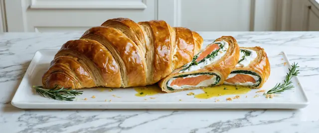 Salmon en Croûte with Dill Cream