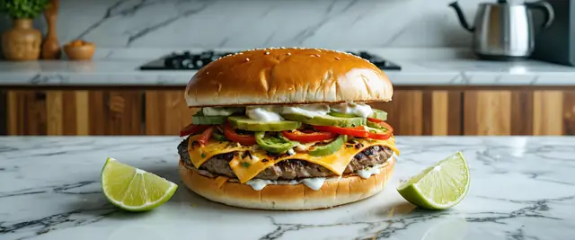 Fajita Burger with Guacamole