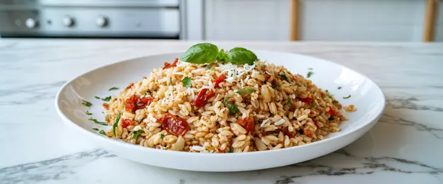 Farro and Sun-Dried Tomato Pilaf with Garlic