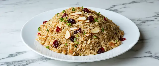 Freekeh Pilaf with Cranberries and Almonds