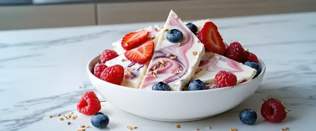 Frozen Yogurt Bark with Berries and Chia Seeds