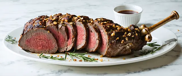 Garlic and Rosemary Studded Leg of Lamb