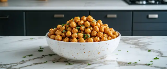 Garlicky Roasted Crispy Chickpeas
