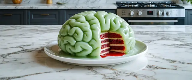 Zombie Brain Filled with Strawberry Sauce