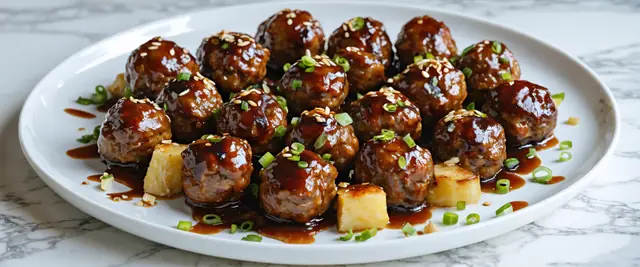 Ginger Teriyaki Turkey Meatballs with Pineapple