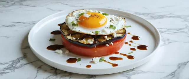 Gluten-Free Eggplant and Tomato Breakfast Stack