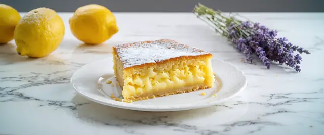 Gooey Butter Cake with Lavender and Lemon Zest
