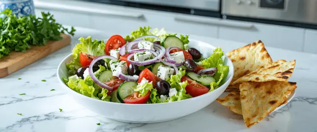 Greek Salad with Pita Chips