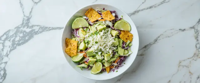Green Goddess Chopped Cabbage Salad with Tortilla Chips