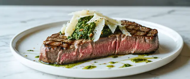 Grilled Basil Pesto Beef Steaks