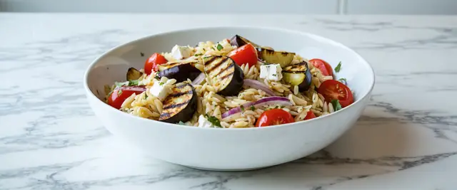 Grilled Eggplant and Orzo Salad