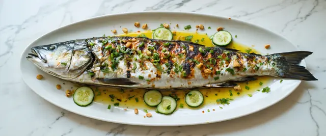 Grilled Fish with Green Onion Oil (Cá Nướng Mỡ Hành)