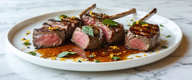 Grilled Lemon Herb Lamb Chops with Mint Julep Glaze