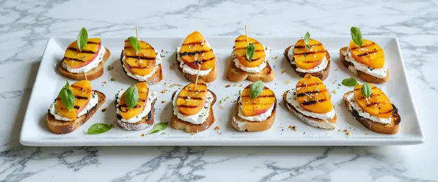 Grilled Nectarine & Goat Cheese Crostini